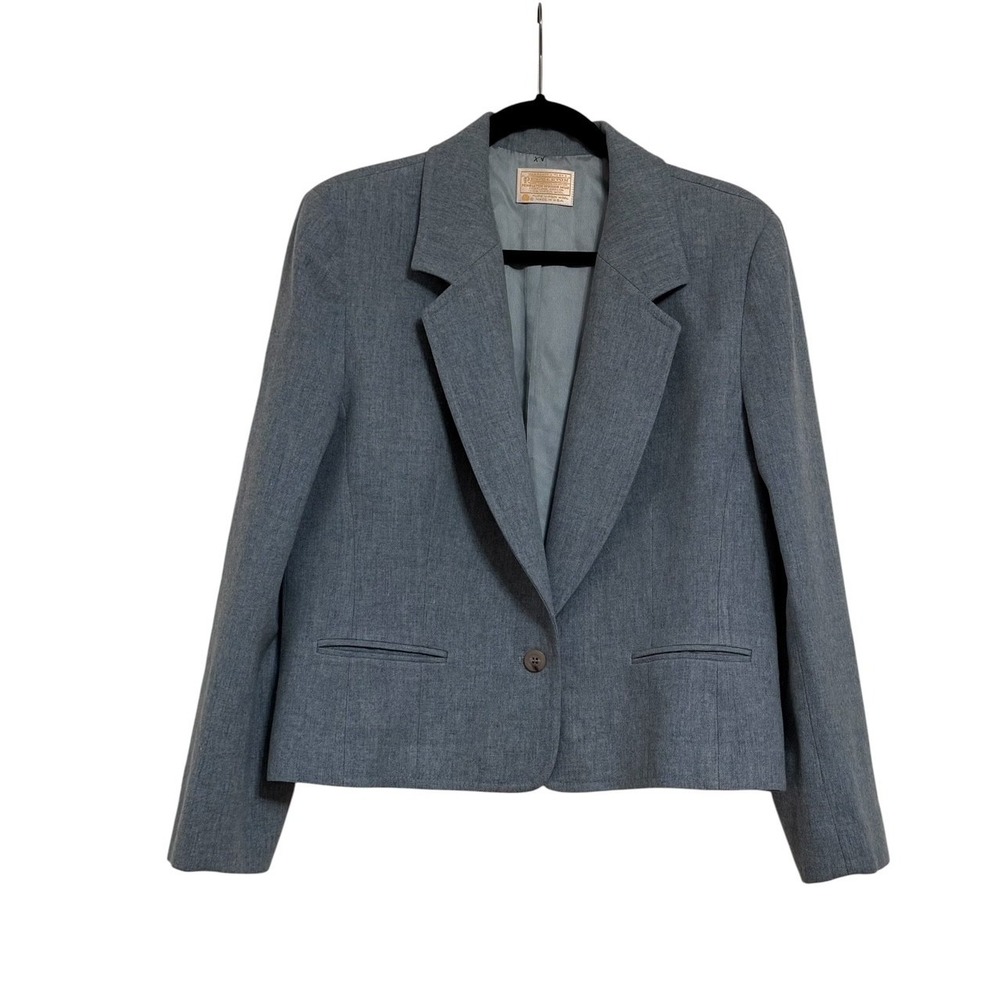 Vtg. Pendleton Women's One Button Blazer Jacket Wool Gray/BLUISH WOMEN 14